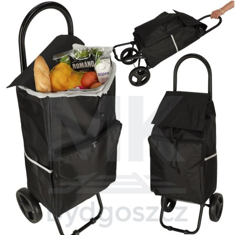 Wózek torba na zakupy na kółkach ze stelażem 95cm czarny