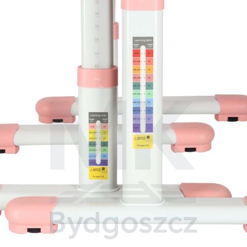 Biurko dziecięce szkolne regulowane krzesło lampka LED USB różowe Biurko dziecięce szkolne regulowane krzesło lampka LED USB różowe