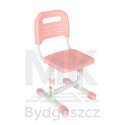 Biurko dziecięce szkolne regulowane krzesło lampka LED USB różowe