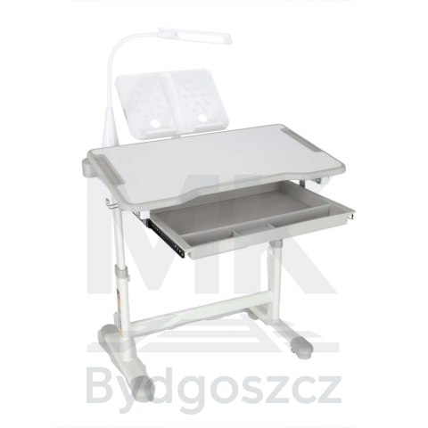 Biurko dziecięce szkolne regulowane krzesło lampka LED USB szare Biurko dziecięce szkolne regulowane krzesło lampka LED USB szare