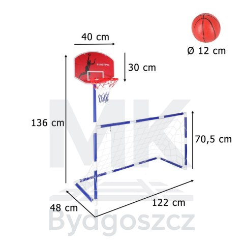 Bramka piłkarska do piłki nożnej tablica do koszykówki gry w kosza gra 2w1 2 piłki pompka Bramka piłkarska do piłki nożnej tablica do koszykówki gry w kosza gra 2w1 2 piłki pompka