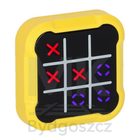 Kółko krzyżyk gra elektroniczna logiczna tic tac toe konsola przenośna żółta Kółko krzyżyk gra elektroniczna logiczna tic tac toe konsola przenośna żółta
