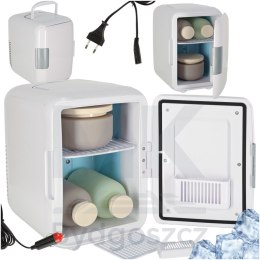Lodówka turystyczna elektryczna samochodowa mini na jedzenie kosmetyki grzanie chłodzenie 2w1 4L biała