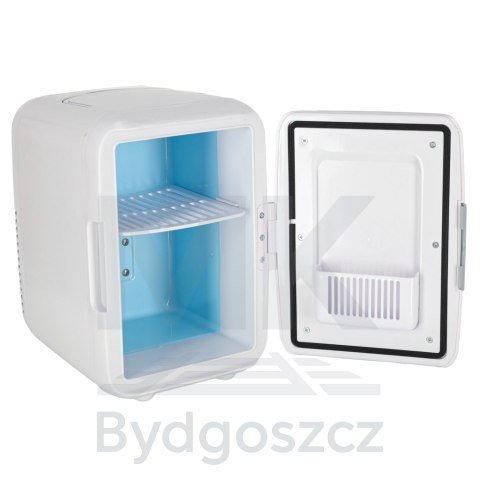 Lodówka turystyczna elektryczna samochodowa mini na jedzenie kosmetyki grzanie chłodzenie 2w1 4L biała Lodówka turystyczna elektryczna samochodowa mini na jedzenie kosmetyki grzanie chłodzenie 2w1 4L biała
