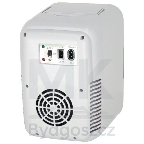 Lodówka turystyczna elektryczna samochodowa mini na jedzenie kosmetyki grzanie chłodzenie 2w1 4L biała Lodówka turystyczna elektryczna samochodowa mini na jedzenie kosmetyki grzanie chłodzenie 2w1 4L biała
