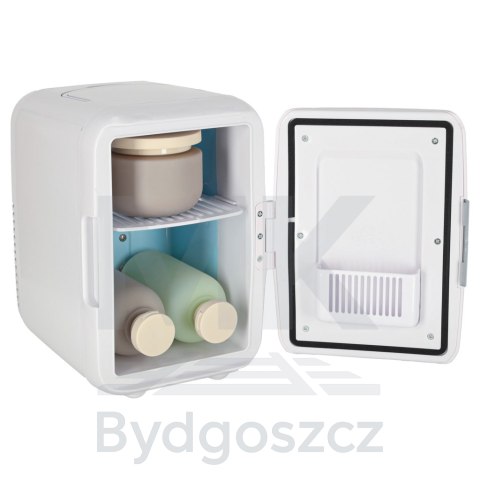 Lodówka turystyczna elektryczna samochodowa mini na jedzenie kosmetyki grzanie chłodzenie 2w1 4L biała Lodówka turystyczna elektryczna samochodowa mini na jedzenie kosmetyki grzanie chłodzenie 2w1 4L biała