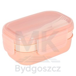 Lunch box śniadaniówka pudełko śniadaniowe z przegródkami dzielone 1900ml morelowe