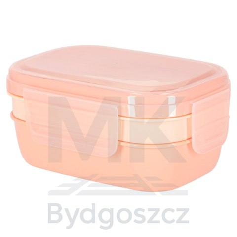Lunch box śniadaniówka pudełko śniadaniowe z przegródkami dzielone 1900ml morelowe Lunch box śniadaniówka pudełko śniadaniowe z przegródkami dzielone 1900ml morelowe
