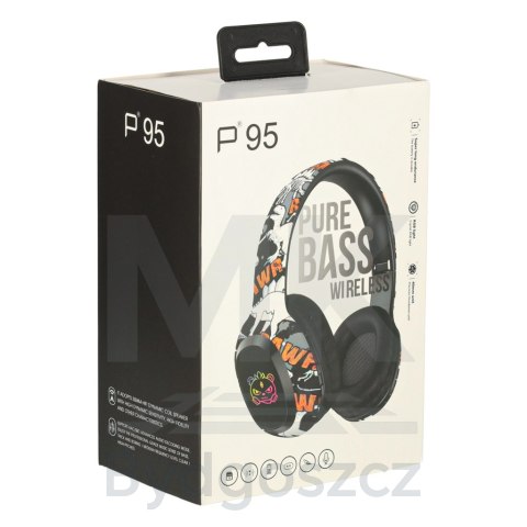 Słuchawki bezprzewodowe nauszne Bluetooth Gaming Sport czarne Słuchawki bezprzewodowe nauszne Bluetooth Gaming Sport czarne