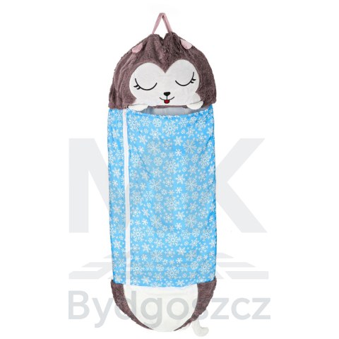 Śpiwór do spania dla dzieci turystyczny poduszka 2w1 135x50cm niebieski Śpiwór do spania dla dzieci turystyczny poduszka 2w1 135x50cm niebieski