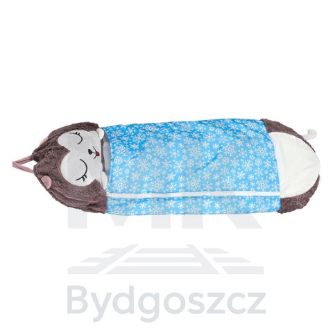 Śpiwór do spania dla dzieci turystyczny poduszka 2w1 135x50cm niebieski Śpiwór do spania dla dzieci turystyczny poduszka 2w1 135x50cm niebieski