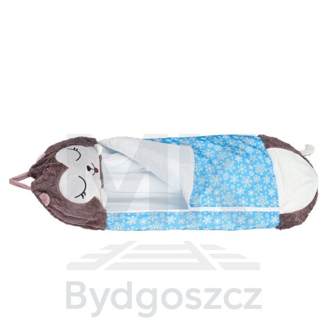 Śpiwór do spania dla dzieci turystyczny poduszka 2w1 135x50cm niebieski Śpiwór do spania dla dzieci turystyczny poduszka 2w1 135x50cm niebieski