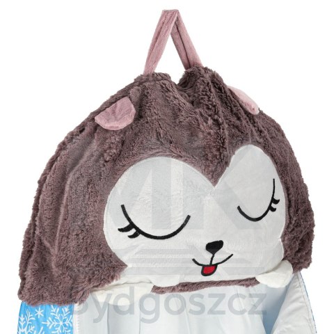 Śpiwór do spania dla dzieci turystyczny poduszka 2w1 135x50cm niebieski Śpiwór do spania dla dzieci turystyczny poduszka 2w1 135x50cm niebieski