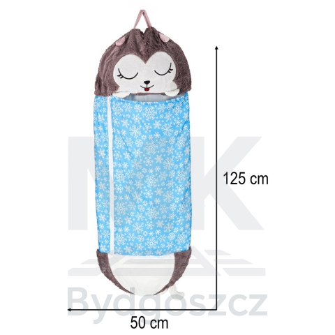 Śpiwór do spania dla dzieci turystyczny poduszka 2w1 135x50cm niebieski Śpiwór do spania dla dzieci turystyczny poduszka 2w1 135x50cm niebieski