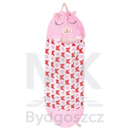 Śpiwór do spania dla dzieci turystyczny poduszka 2w1 135x50cm różowy