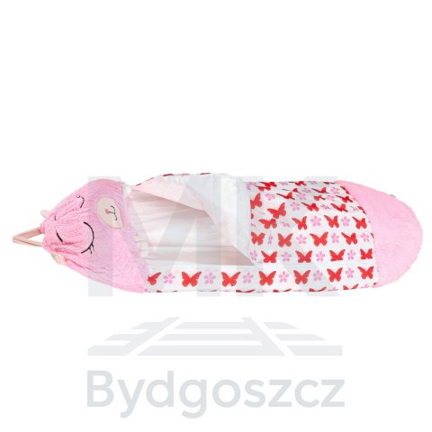 Śpiwór do spania dla dzieci turystyczny poduszka 2w1 135x50cm różowy Śpiwór do spania dla dzieci turystyczny poduszka 2w1 135x50cm różowy
