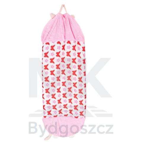 Śpiwór do spania dla dzieci turystyczny poduszka 2w1 135x50cm różowy Śpiwór do spania dla dzieci turystyczny poduszka 2w1 135x50cm różowy
