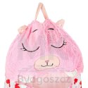 Śpiwór do spania dla dzieci turystyczny poduszka 2w1 135x50cm różowy