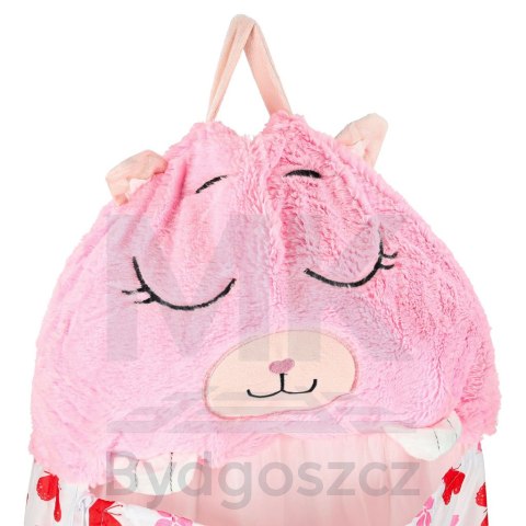 Śpiwór do spania dla dzieci turystyczny poduszka 2w1 135x50cm różowy Śpiwór do spania dla dzieci turystyczny poduszka 2w1 135x50cm różowy