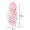 Śpiwór do spania dla dzieci turystyczny poduszka 2w1 135x50cm różowy