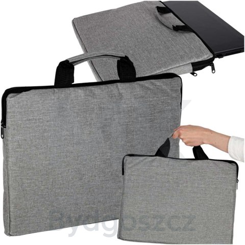 Torba na laptopa 15,6 cali etui pokrowiec teczka damska męska szara Torba na laptopa 15,6 cali etui pokrowiec teczka damska męska szara