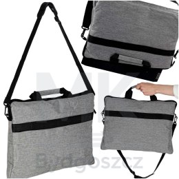 Torba na laptopa 15,6 cali etui pokrowiec z paskiem teczka damska męska mocna szara