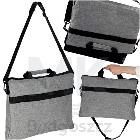 Torba na laptopa 15,6 cali etui pokrowiec z paskiem teczka damska męska mocna szara Torba na laptopa 15,6 cali etui pokrowiec z paskiem teczka damska męska mocna szara