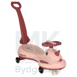 Jeździk grawitacyjny LED Swing FIX S1 skuter z rączką różowy max 65kg