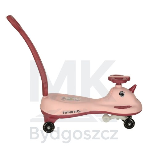 Jeździk grawitacyjny LED Swing FIX S1 skuter z rączką różowy max 65kg Jeździk grawitacyjny LED Swing FIX S1 skuter z rączką różowy max 65kg