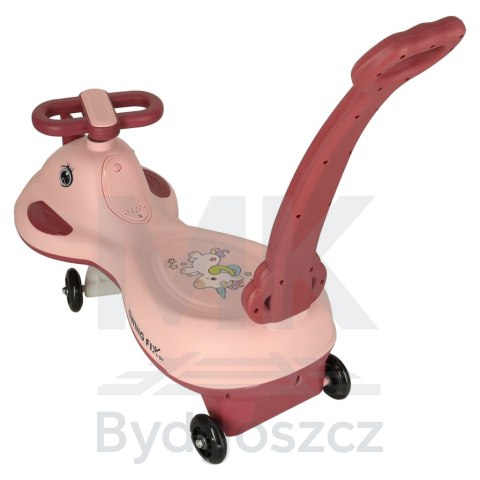 Jeździk grawitacyjny LED Swing FIX S1 skuter z rączką różowy max 65kg Jeździk grawitacyjny LED Swing FIX S1 skuter z rączką różowy max 65kg