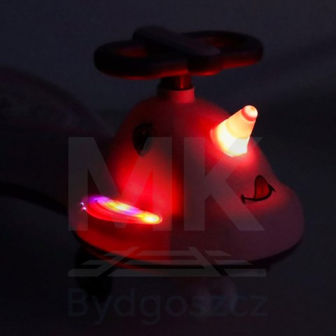 Jeździk grawitacyjny LED Swing FIX S1 skuter z rączką różowy max 65kg Jeździk grawitacyjny LED Swing FIX S1 skuter z rączką różowy max 65kg