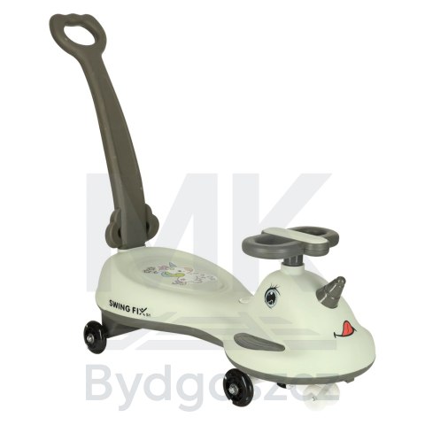 Jeździk grawitacyjny LED Swing FIX S1 skuter z rączką szary max 65kg Jeździk grawitacyjny LED Swing FIX S1 skuter z rączką szary max 65kg