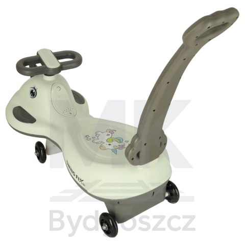 Jeździk grawitacyjny LED Swing FIX S1 skuter z rączką szary max 65kg Jeździk grawitacyjny LED Swing FIX S1 skuter z rączką szary max 65kg