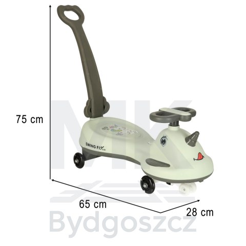Jeździk grawitacyjny LED Swing FIX S1 skuter z rączką szary max 65kg Jeździk grawitacyjny LED Swing FIX S1 skuter z rączką szary max 65kg