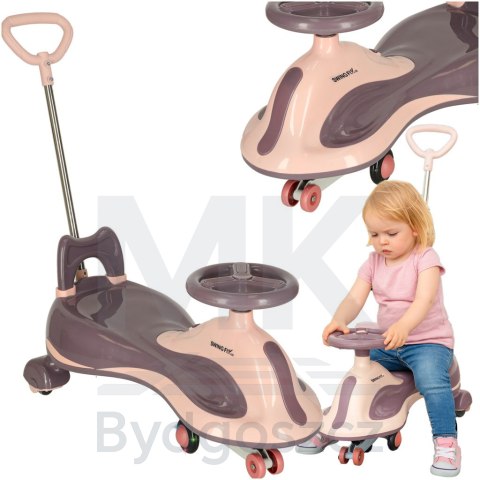 Jeździk grawitacyjny LED Swing FIX S2 skuter z rączką fioletowy max 100kg