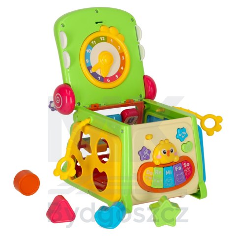 Kostka edukacyjna sorter z pianinkiem krokodyl 4w1 Kostka edukacyjna sorter z pianinkiem krokodyl 4w1