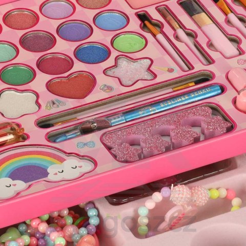 Kuferek zestaw kosmetyków do makijażu i paznokci makeup kosmetyki cienie lakiery szuflady syrenka Kuferek zestaw kosmetyków do makijażu i paznokci makeup kosmetyki cienie lakiery szuflady syrenka