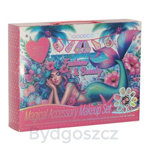 Kuferek zestaw kosmetyków do makijażu i paznokci makeup kosmetyki cienie lakiery szuflady syrenka Kuferek zestaw kosmetyków do makijażu i paznokci makeup kosmetyki cienie lakiery szuflady syrenka
