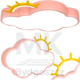 Lampa LED sufitowa plafon do pokoju dziecięcego ściemniana LUMELA + pilot chmurka różowa