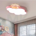Lampa LED sufitowa plafon do pokoju dziecięcego ściemniana LUMELA + pilot chmurka różowa