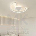 Lampa LED sufitowa plafon do pokoju dziecięcego ściemniana LUMELA + pilot księżyc biała