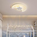 Lampa LED sufitowa plafon do pokoju dziecięcego ściemniana LUMELA + pilot księżyc biała