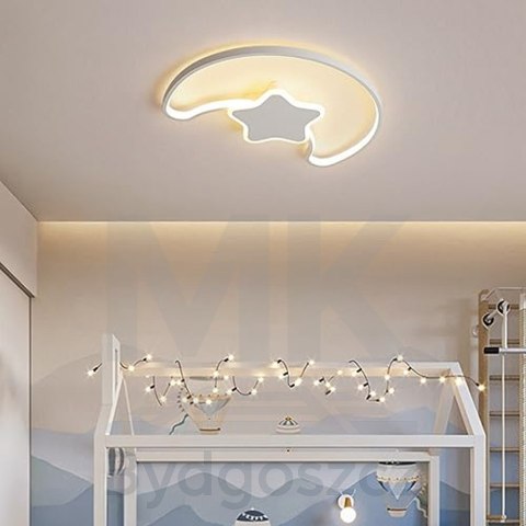Lampa LED sufitowa plafon do pokoju dziecięcego ściemniana LUMELA + pilot księżyc biała Lampa LED sufitowa plafon do pokoju dziecięcego ściemniana LUMELA + pilot księżyc biała