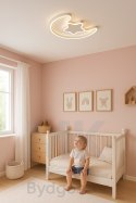 Lampa LED sufitowa plafon do pokoju dziecięcego ściemniana LUMELA + pilot księżyc biała