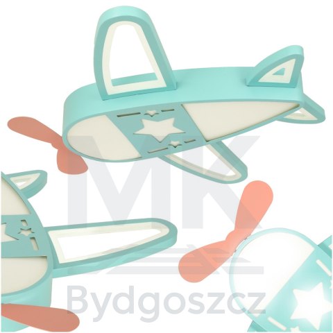 Lampa LED sufitowa plafon do pokoju dziecięcego ściemniana LUMELA + pilot samolot Lampa LED sufitowa plafon do pokoju dziecięcego ściemniana LUMELA + pilot samolot