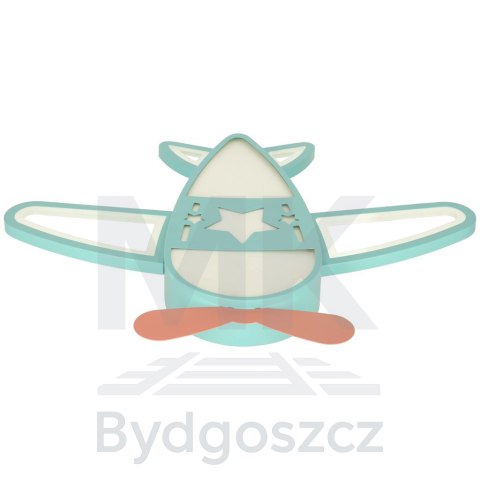 Lampa LED sufitowa plafon do pokoju dziecięcego ściemniana LUMELA + pilot samolot Lampa LED sufitowa plafon do pokoju dziecięcego ściemniana LUMELA + pilot samolot