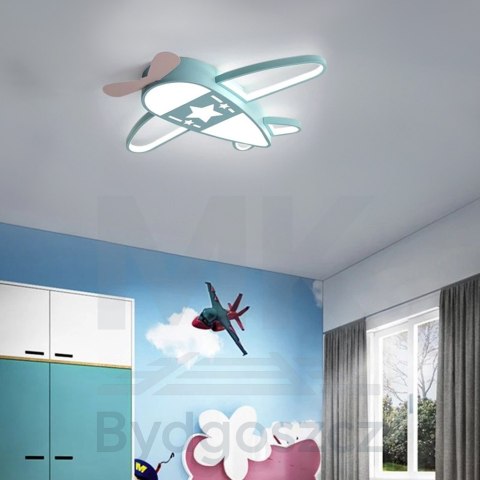 Lampa LED sufitowa plafon do pokoju dziecięcego ściemniana LUMELA + pilot samolot Lampa LED sufitowa plafon do pokoju dziecięcego ściemniana LUMELA + pilot samolot