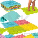 Mata sensoryczna puzzle montessori do masażu stóp 8 elementów pastelowe