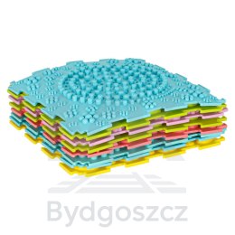 Mata sensoryczna puzzle montessori do masażu stóp 8 elementów pastelowe