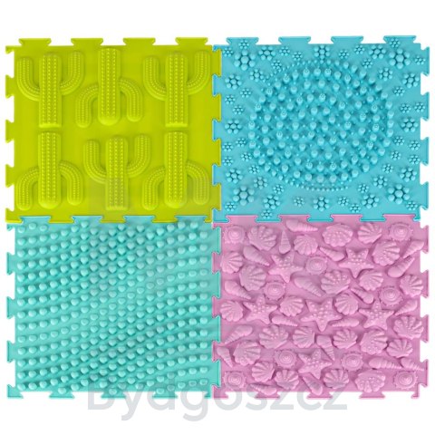 Mata sensoryczna puzzle montessori do masażu stóp 8 elementów pastelowe Mata sensoryczna puzzle montessori do masażu stóp 8 elementów pastelowe
